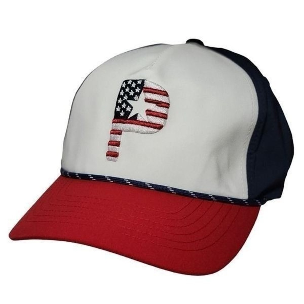 Puma Golf Hat Adult‎ Flag Snapback Patriotic Adjustable Lightweight Unisex NEW